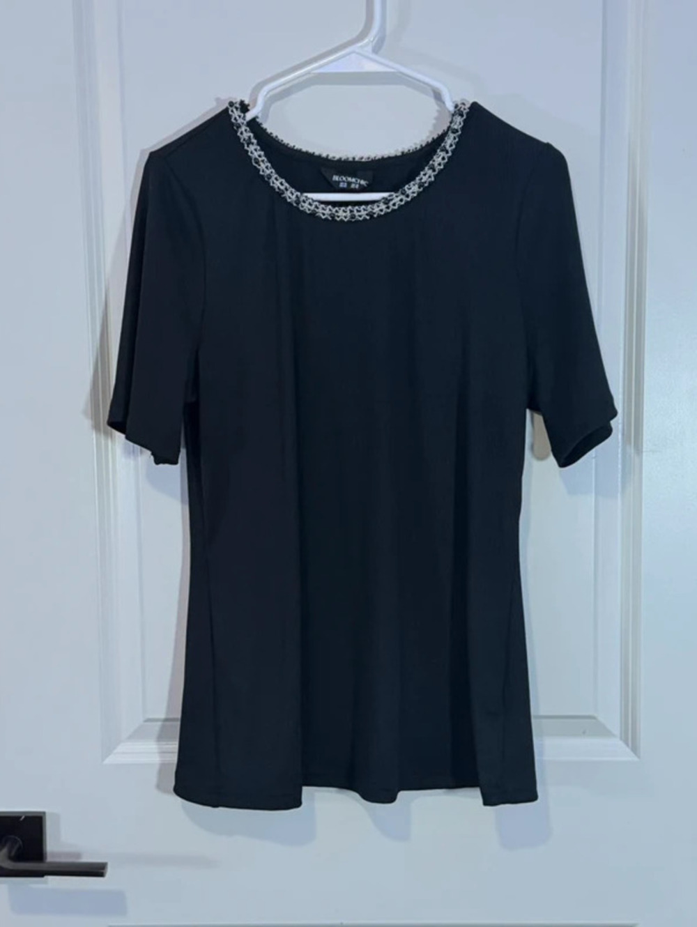 Women’s BloomChic size 12 ribbed top with lace beaded trim